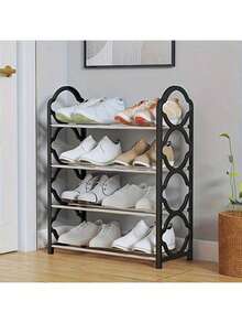 1pc Multi-Layer Storage Shoe Rack, Organizer Shoe Rack, Multi-Functional Shoe Rack, Shoe Rack Organizer, Shoe Storage Rack, Shoe Storage Unit, Thickened Shoe Rack, 4-Layer Shoe Rack, Closet Shoe Rack, Floor Shoe Rack Cabinet, Black , White , Pink, Space-Saving Stackable, Shoe Cabinet Storage, Shoe Storage, Home Decor Living Room, Home Decor, Shoe Rack Organizer - Multicolor - View 10