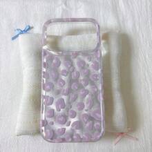 Casing Ponsel Mewah Motif Leopard & Cangkang, Cocok untuk iPhone 17 Pro Max, 17 Pro, 17 Air, 17, 16, 15, 14 Plus, 13, 12 Pro Max, 11, Pelindung Belakang Anti Jatuh yang Modis - Dusty Purple - View 2