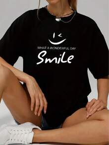 Camiseta Casual de Manga Corta para Mujer, Paquete de 1, 100% Algodón Grueso - Cuello Redondo Cómodo, Camiseta Suave y Bonita - Negro - Ver 3