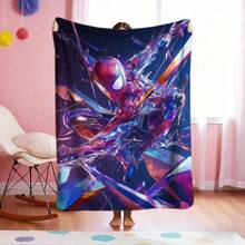 1pc S-Pider-Man Print Blanket,Retro Cartoon Style Throw Blanket,Cartoon Character Printed Blanket,All-Season Universal Nap Blanket,Character Home Decor Blanket,Modern Fashion Gift Suitable For Home Bedroom Bed Sofa Office Lunch Break Cover Picnic Blanket - Nhiều màu - Xem 2