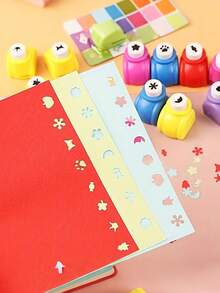 6/1pc Embossing Tool/Punch Set Craft Hole Punch Multicolor Creative Paper Punch Set, Suitable For DIY Handmade Album Decoration, Card Making, Art Photo Decoration, Stationery Supplies And Other Handmade Crafts, A Multifunctional Handmade Tool Gift, Desktop Decoration, Gift Filler, Room Decoration, Card Making Tool, DIY Scrapbook Handmade, Shape Cutter/Mold, Handmade Decoration, Heart/Star/Flower Embossing Tool - Multicolor - View 8