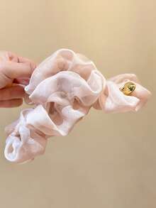 1 chiếc kẹp tóc kiểu dáng mùa xuân thanh lịch mới, kẹp tóc lưới xếp ly mềm mại cỡ lớn dành cho nữ. - Nhiều màu - Xem 2