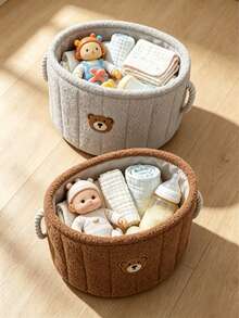 1pc Felt Storage Basket For Baby Items - Multipurpose Storage Bin, Suitable For Wardrobe, Shelves And Diaper Changing Table - Multicolor - View 8