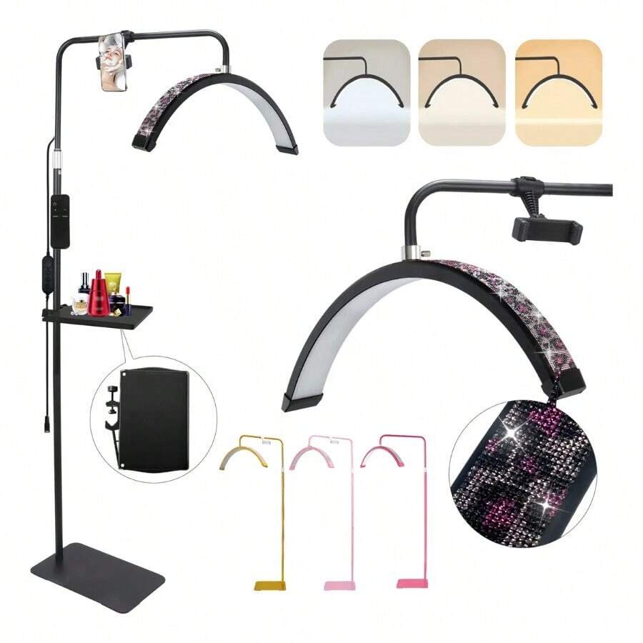 Diamond Design Half Moon LED Eyelash Lamp With Included Tray - Default - View 1