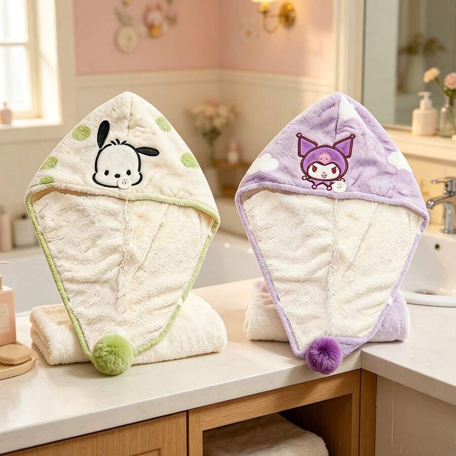 Miniso / 干发巾,吸水性强,不滴水,家用、宿舍及旅行通用干发巾(1 件装) - 彩色 - 查看 1