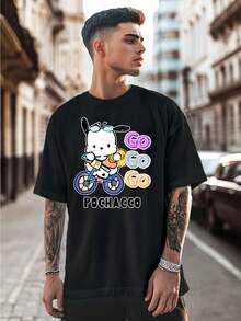 Pure Cotton Polka Dot Print T-Shirt For Men And Women - Casual Short Sleeve Crew Neck Printed Loose Fit T-Shirt, Comfortable For All Seasons, Hand Wash, Ideal As A Party Gift, Casual Urban Style T-Shirt | Exquisite Design | Loose And Comfortable | Easy To Match | - 白色 - 查看 1
