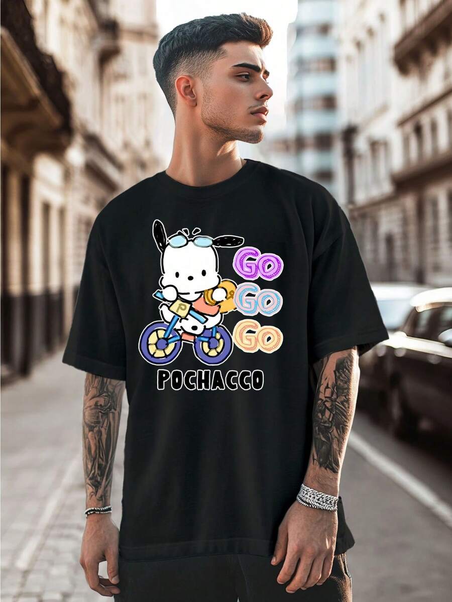 Pure Cotton Polka Dot Print T-Shirt For Men And Women - Casual Short Sleeve Crew Neck Printed Loose Fit T-Shirt, Comfortable For All Seasons, Hand Wash, Ideal As A Party Gift, Casual Urban Style T-Shirt | Exquisite Design | Loose And Comfortable | Easy To Match | - 白色 - 查看 1