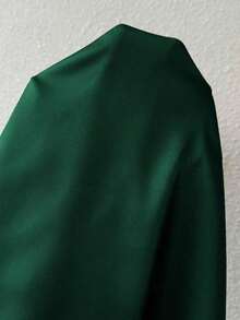 Privé Blusa de satén sin mangas con cuello de volantes de unicolor elegante para la oficina y el trabajo, color champán - Verde Oscuro - Ver 6