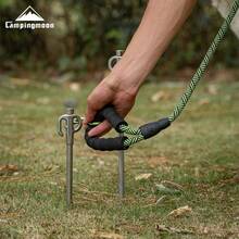 CAMPINGMOON Outdoor Camping Thickened 420 Stainless Steel Pet Ground Stake Dog Tether Stake Camping Accessory Rotating Dog Tether Stake Outdoor Tent Canopy Ground Stake K45 K45-30 - Silver - View 5