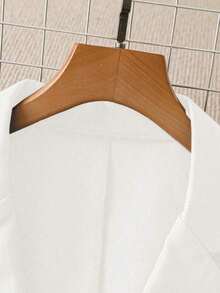 Blazer casual de unicolor para mujer - Blanco - Ver 3