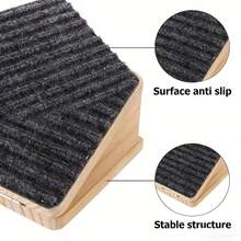 Adjustable Solid Wood Dog Stair Ramp Wedge For Small And Senior Dogs, Foldable Indoor Pet Ramp With Height Triangle Support And Non-Slip Carpet, No Assembly Required - Multicolor - View 10