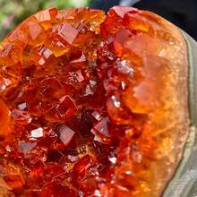 1pc Exquisite Amethyst Quartz Orange Color Open Mouth Smile Crystal Ball | Boho Style, Perfect For Festivals And Christmas, Unique Gift For Parents And Friends, Room Decoration Sphere, Natural Crystal Mineral Specimen - Orange - View 9