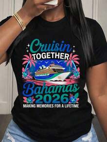 Bahamas Cruise 2026: Create Memories That Will Last A Lifetime. Cruise-Themed T-Shirt, A Gift For A Tropical Paradise Vacation, A Summer Travel Souvenir For Travelers. - 黑色 - 查看 6