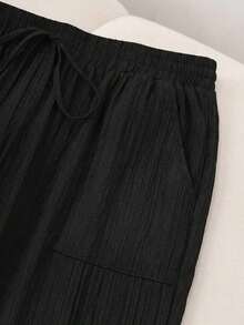 Plus Size Women's Spring/Summer Business Casual Pants, Suitable For Occasions Such As Valentine's Day, Fashionable Work Trips, With Pockets. Beach Vacations, Suitable For College Students, Valentine's Day, Cruise Trips, Etc. Loose/Wide Leg Summer Pants, Plus Size Women's Casual Pants. - 煙灰色 - 查看 11