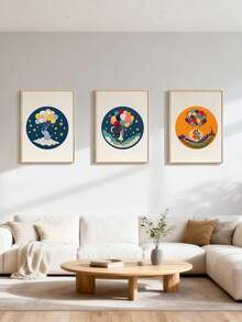 1 Set Embroidery Kit Suitable For Beginners, With Floral Plant Patterns, 1 Set Includes 1 Embroidery Cloth + 1 Embroidery Hoop + 2 Embroidery Needles + 1 Set Of Colored Threads + 1 English Instruction Manual - Material Package D - View 3