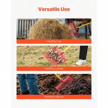 6PCS Manure Fork Replacement Head, 18 Angled Tines Horse Manure Fork Head, Durable Plastic Pitchfork Heads, Horse Mulch Rake For Picking Up Stable Stall Muck Grass Hay Cleaning Farm Work - Đầu nĩa xúc cỏ khô, 18 răng, PP, bộ 6 cái - Xem 6