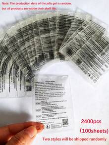 2400片（100张）果冻凝胶美甲贴纸，超薄美甲贴纸，透明双面胶美甲贴纸，可重复使用，用于美甲装饰，适用于按压式美甲贴片，美甲贴纸套装，DIY美甲贴纸 - 軍綠色 - 查看 22