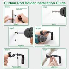 2/3pcs Adjustable Curtain Rod Brackets, Suitable For 1 Inch Diameter Curtain Rods - L-shaped - View 10