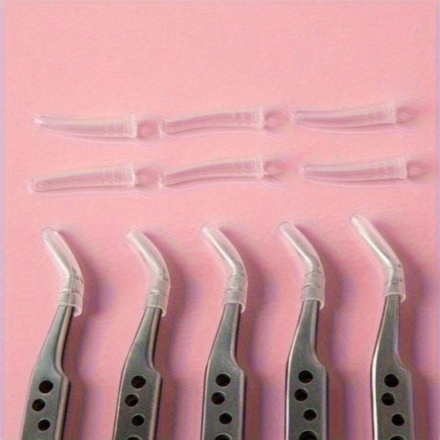 10pcs Tweezer Tip Covers, Protective Caps For Pointed Tips, Nail Clipper Covers, Tweezer Tool Protectors, Suitable For Eyelash Tweezers, Angled, Pointed And Straight Tips, Providing Comprehensive Protection - Multicolor - View 1