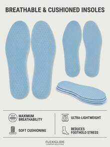 1 Pair Summer Cool Barefoot Insoles, Breathable Moisture-Absorbing Shoe Pads, Reusable Shock-Absorbing Comfortable Insoles, Suitable For Sports Shoes, Slippers, Casual Shoes And Daily Wear, Unisex Soft Lightweight Foot Pads, Purple And Blue - Promotional Price - View 17