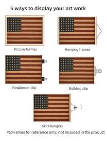 1pc Frameless Vintage American Flag Independence Day Art Print, Patriotic Wall Decor For Bedroom, Dorm, Back To School, Funky Posters, Room Decor Gift - American Flag - View 6