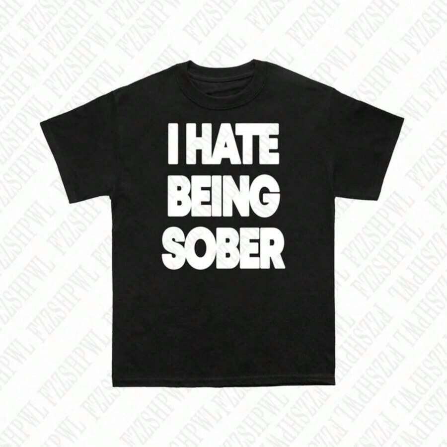 Cotton T-Shirt Streetwear Hiphop Punk Rap Y2K, Grunge Gothic Vintage Chic, Casual Harajuku With Letter Print, Short Sleeve - 白色 - 查看 1