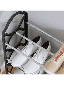 1pc Multi-Layer Storage Shoe Rack, Organizer Shoe Rack, Multi-Functional Shoe Rack, Shoe Rack Organizer, Shoe Storage Rack, Shoe Storage Unit, Thickened Shoe Rack, 4-Layer Shoe Rack, Closet Shoe Rack, Floor Shoe Rack Cabinet, Black , White , Pink, Space-Saving Stackable, Shoe Cabinet Storage, Shoe Storage, Home Decor Living Room, Home Decor, Shoe Rack Organizer - Multicolor - View 9