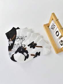 Bộ 4 món phối họa tiết hoa đen trắng, thoáng khí, đa năng, thích hợp mặc thường ngày. - Nhiều màu - Xem 8