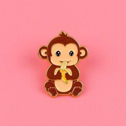 Cute Monkey Enamel Pin Cartoon Brooch Lapel Pins Funny Badge On Backpack Clothing Accessories Animal Jewelry Friends Gifts