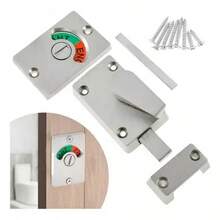 Is Locks, Bathroom Indicator, Shower Screen, Door, Silver Lock - 1 - View 1