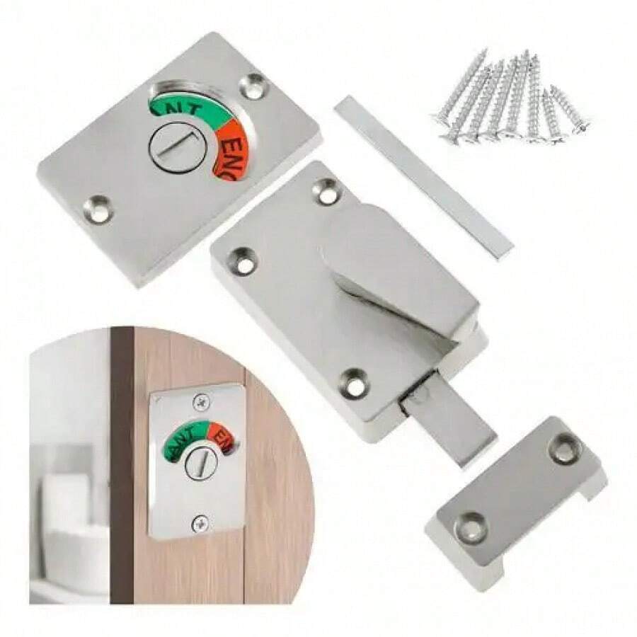Is Locks, Bathroom Indicator, Shower Screen, Door, Silver Lock - 1 - View 1