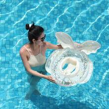Baby Swimming Ring, Children's Swimming Ring White Butterfly Mermaid Style, Children's Swimming Ring With Seat And Steering Wheel, Children's Inflatable Swimming Ring, Suitable For Children Beach Toys For Summer Use - White - View 6