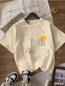 Cute Spring Style Short Sleeve T-Shirt, Fashionable Short Sleeve T-Shirt For Spring And Summer 2026, Made In Mexico, 180 Grams. Cartoon Print, Couple Design, Suitable For Indoor Or Outdoor Wear. Crew Neck, Unisex, Ideal For Office And Leisure. One-Piece Pack. - APR-P631577SLNDXZGY591 - 查看 3