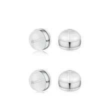 Hộp 10 chiếc nút chặn khuyên tai silicon chống thất lạc, nút chặn khuyên tai thời trang đeo hàng ngày, phù hợp với khuyên tai nặng, miếng đệm nâng đỡ vô hình cho dái tai, dụng cụ nâng đỡ khuyên tai dạng đinh và dạng thả, có sẵn dạng gói 4 chiếc. - Nút bịt tai hình bánh hamburger bằng vòng đồng - Xem 7
