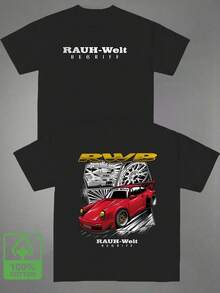 RWB Retro Sports Car Easy Letter Kreatives Multi-Print Schwergewicht Einfaches Modisches Reines Herren-Kurzarm-T-Shirt 100% Neu Lässiges Alltags-Mode-T-Shirt mit Rundhalsausschnitt Herrenbekleidung - Schwarz - Übersicht 5