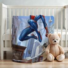1pc S-Pider-Man Print Blanket,Retro Cartoon Style Throw Blanket,Cartoon Character Printed Blanket,All-Season Universal Nap Blanket,Character Home Decor Blanket,Modern Fashion Gift Suitable For Home Bedroom Bed Sofa Office Lunch Break Cover Picnic Blanket - Nhiều màu - Xem 4
