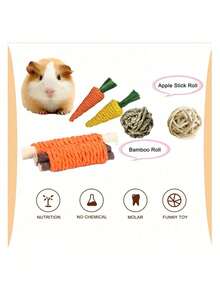 Happy Pet Rabbit Toys/Rabbit/Guinea Pig Toys, Rabbit Chew Toys, Multi-Piece Rabbit Toys, Handmade Chew Toys Suitable For Guinea Pigs, Hamsters, Small Rodents, Birthday Gifts, Holiday Gifts 14pcs/7pcs/3pcs Set - View 10