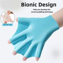 1 đôi găng tay bơi silicon, dụng cụ bơi lội cho người lớn và trẻ em, găng tay bơi nửa ngón bằng silicon. - Nhiều màu - Xem 2