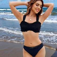 New 2026 Bikini, High-End Two-Piece Swimsuit, Large - 黑色 - View 2