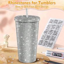 21.000 piezas Conjunto de rhinestones plateados y transparentes de 2-6 mm en 5 tamaños, incluye lápiz de cera y pinzas, adecuado para manualidades, ropa, decoración de zapatos, camisas, joyería DIY, artesanía, decoración de habitaciones - Multicolor C - Ver 5