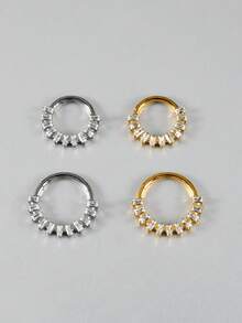 1 chiếc khuyên tai hình vuông bằng titan G23 đính đá Zirconia, khuyên tai Daith có bản lề, khuyên tai hình chữ nhật đính đá Zirconia dùng cho vách ngăn mũi, khuyên tai Tragus, Helix và sụn tai. - Như thể hiện trong hình ảnh - Xem 7