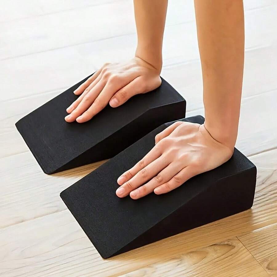 2pcs Yoga Slant Blocks, Suitable For Gym Squat Posture Correction Training/Yoga Balance Pose Auxiliary Practice/Post-Workout Muscle Recovery Stretching, Squat Weightlifting Calf Stretching Slant Board - Multicolor - View 1