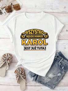 2026 New Cotton Shirt - 100% Cotton. Women's Casual Graphic Print T-Shirt, Round Neck, Loose Fit, Comfortable, Casual Style. Women's Simple Solid Color Shirt, Loose And Casual Short Sleeve - 白色的 - 查看 3
