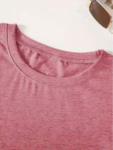 19 THE COFFEE CAKE Sudadera casual de cuello redondo para uso diario, camiseta cómoda y suave para mujer JPBL - Rojo - Ver 3