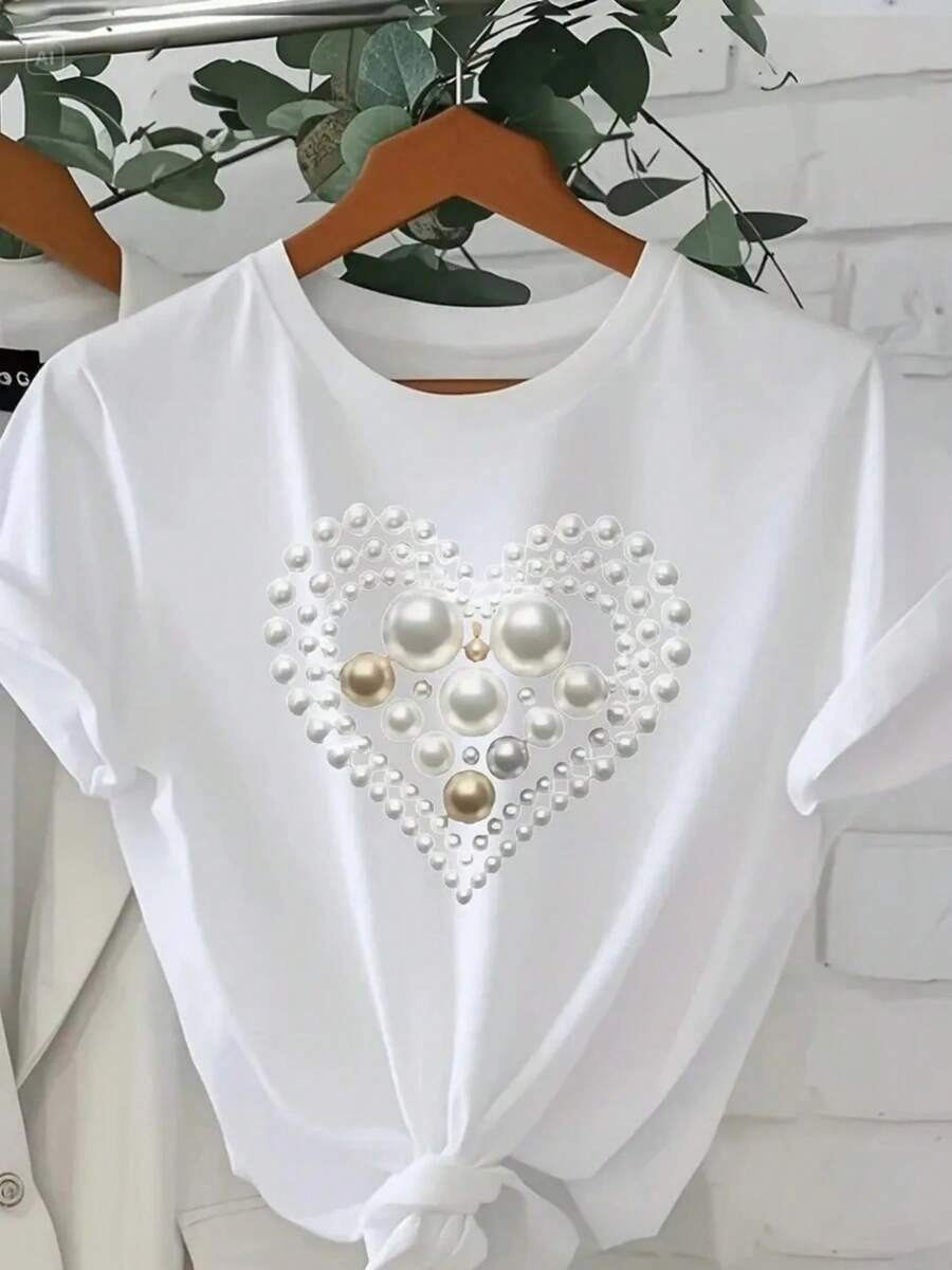 Camiseta de Mujer con Estampado de San Francisco, Top Casual de Manga Corta para Mujer, Ajuste Cómodo, Conjuntos para Hermanas, Esencial para Viajes al Aire Libre, Camiseta de Mujer, Camiseta de Primavera/Verano. - Blanco - Ver 1