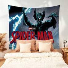 1pc Spider-Man Happy Birthday Backdrop Marvel Superhero Boy Party Decoration Cartoon Photography Background Indoor Holiday Gathering Scene Layout Cake Table Wall Tapestry Anime Fan Birthday Party Props Wall Hanging Decor - Nhiều màu - Xem 3