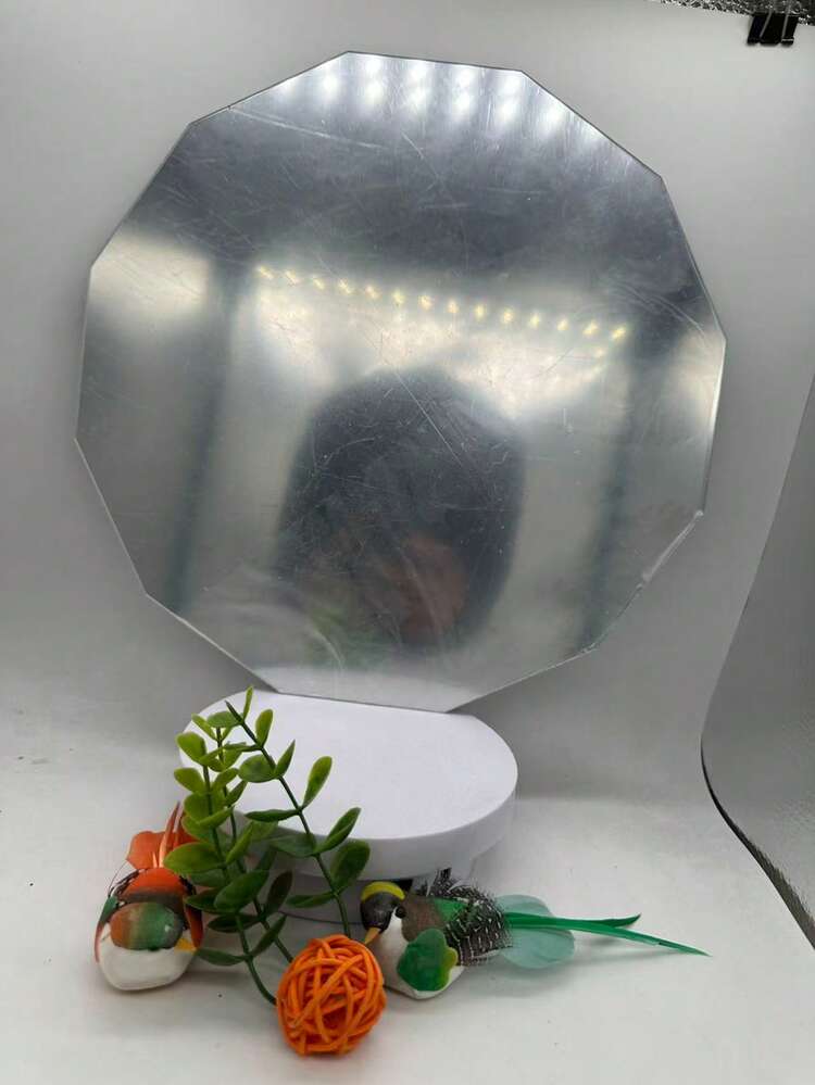 无框多面浴室镜，豪华3D斜边壁挂镜，高清防碎化妆镜，圆形装饰镜，家居装饰镜，适用于客厅、浴室、卧室、梳妆台 - 1PC - 查看 6