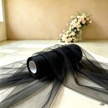 One Roll Of Black Tulle Wedding Arch Fabric, 28.31ft, 72.44ft, 148.56ft, And 296.98ft, Perfect For Wedding Decorations, Proposals, New Year's Parties, Birthday Parties, Event Backdrops, Stair Railing Decorations, DIY Crafts, Wreath Making, Bow Decorations, Bouquet Wrapping, Table Setting Decorations, Veils, Witch's Capes, Spooky Decorations - View 12