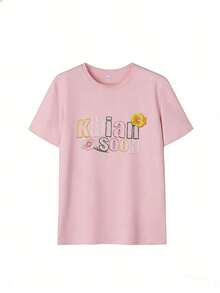 Cute Spring Style Short Sleeve T-Shirt, Fashionable Short Sleeve T-Shirt For Spring And Summer 2026, Made In Mexico, 180 Grams. Cartoon Print, Couple Design, Suitable For Indoor Or Outdoor Wear. Crew Neck, Unisex, Ideal For Office And Leisure. One-Piece Pack. - PK-P631577SLNDXZGY591 - 查看 3