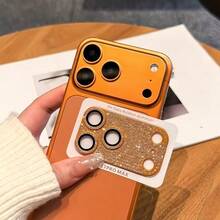 Lens Film For IPhone 17Pro/17Pro Max, Shiny Rear Camera Protective Cover, Diamond Inlaid Film, Starry Orange Rear Camera Protective Film, Scratch-Resistant Anti-Fingerprint Full Coverage, Phone Decoration Accessory, Hot-Selling Birthday Gift For Best Friend, Holiday Gift - Orange - View 8
